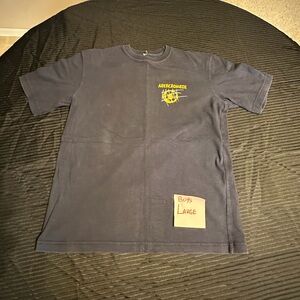 Abercrombie & Fitch Dark Blue Tee with Yellow Logo